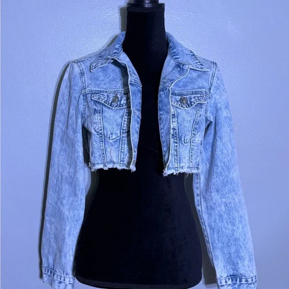 Light blue short denim jacket Size S - Picture 2 of 7